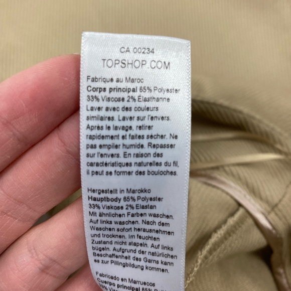 Topshop Asten Wide Leg Twill Trousers - Picture 6 of 6